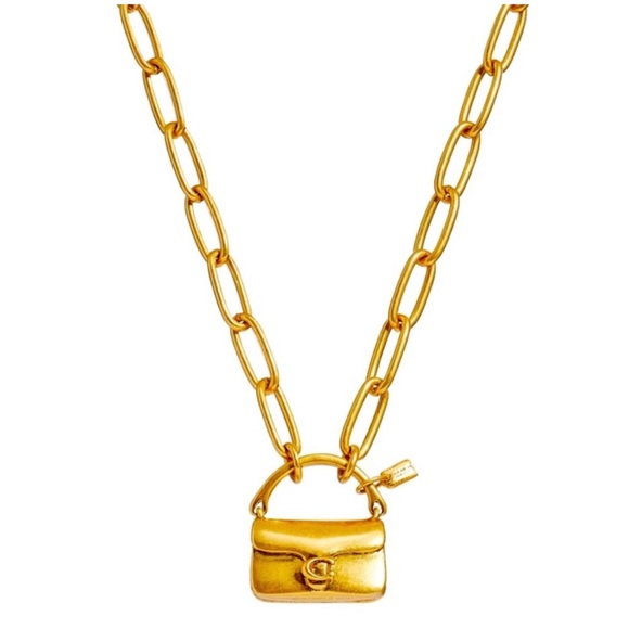 Coach Jewelry - Coach Tabby Handbag Charm on Paperclip Necklace EUC